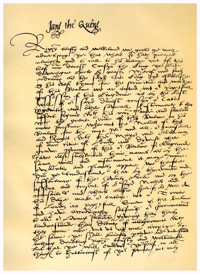 Brev från Lady Jane Gray till William Parr, 10 juli 1553. av Lady Jane Grey