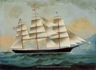 The Ship Fleetwing, Hong Kong Bay, J. W. Guest, befälhavare av Lai Sung