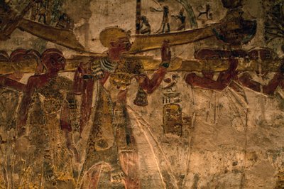 Basrelief från templet Derr, Nedre Nubien, Egypten, egyptisk civilisation, Nya kungariket, dynasti XIX av Amadeo (after) Modigliani