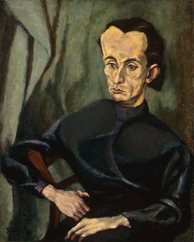 Porträtt av Lajos Kassak (1887-1967), av Tihanyi, Lajos (1885-1938). Olja på duk av Lajos Tihanyi