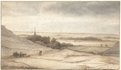 Utsikt från sanddynerna i byn Schoorl av Lambert Doomer