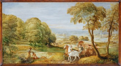 Dopet av den etiopiske eunucken av diakonen Filippus ... av Lambert Sustris