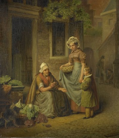 Kvinna som säljer grönsaker av Lambertus Johannes Hansen