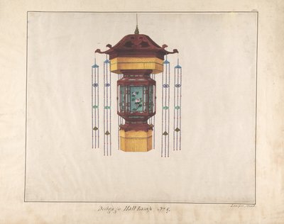 Design för Halllampa nr 9, ca. 1845. av Lamqua