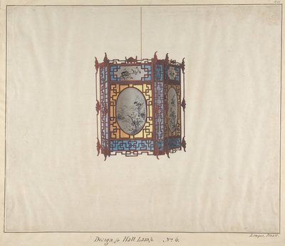 Design för en halllampa nr 6, ca. 1845. av Lamqua