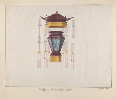 Design för en halllampa, ca. 1800-1810. av Lamqua