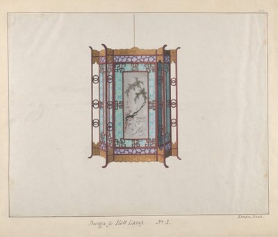 Design för en halllampa, ca. 1800-1810. av Lamqua