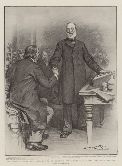 Professor Virchow och Lord Lister på Charing Cross Hospital, en välförtjänt hyllning av Lance Calkin