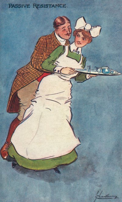Passivt motstånd. (färglitografi) av Lance Thackeray