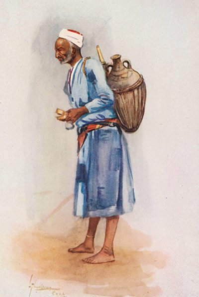 Folket i Egypten: Vattenförsäljare, Hemeli (färglitografi) av Lance Thackeray
