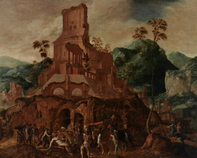 Marcus Licinius Crassus död (olja på panel) av Lancelot Blondeel