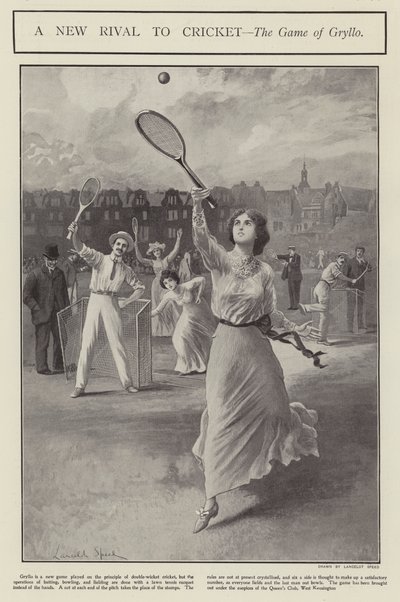 En ny rival till cricket - spelet Grylo (litho) av Lancelot Speed