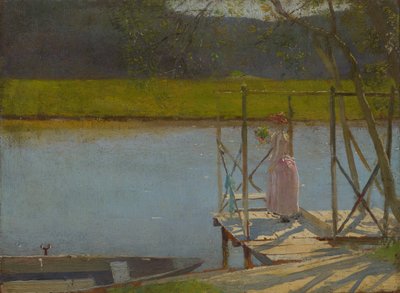 Kvinna vid en båt, ca 1875-85 av Laszlo Mednyanszky