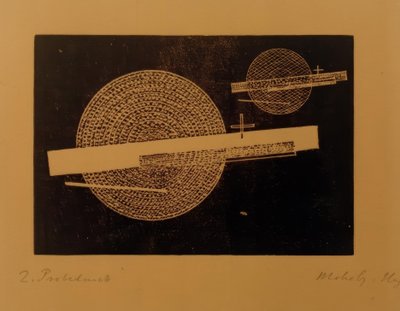 Namnlös (två cirklar med staplar) av Laszlo Moholy-Nagy