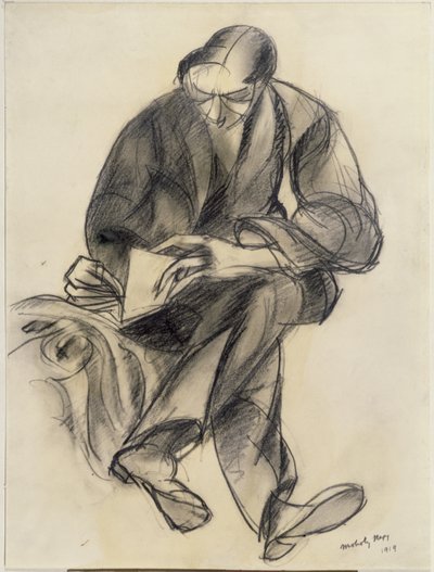 Sittande figurläsning, 1919 av Laszlo Moholy Nagy