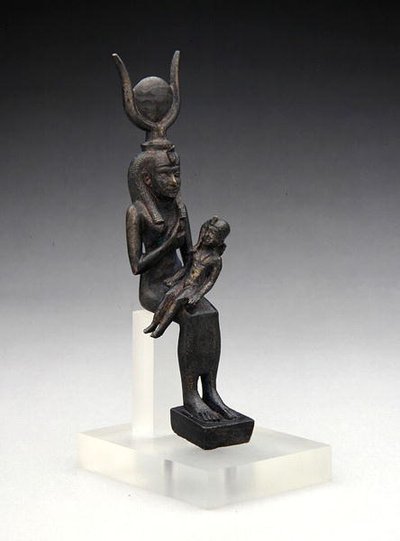 Isis med Harpokrates, 700-400-talet f.Kr. (brons) av Late Period Egyptian