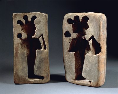 Två formar av Osiris-figur, från Abydos av Late Period Egyptian