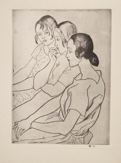Country Girls, pub. 1927. av Laura Knight