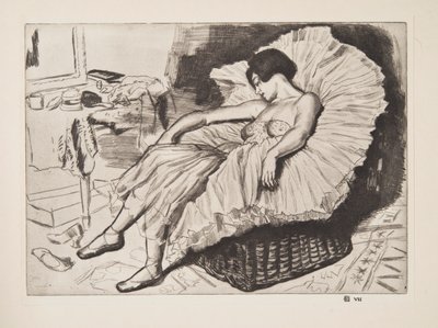 Dansare Sova, pub. 1925. av Laura Knight