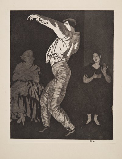 スペインのダンサー No. II、パブ。 1923. スウェーデン av Laura Knight