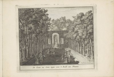 Aveny och staty av Ceres i trädgårdarna i Paleis Het Loo Laan efter Ceres, mittemot statyn av Phaunus (titel på objekt) Neerlands Veldpracht, Or 