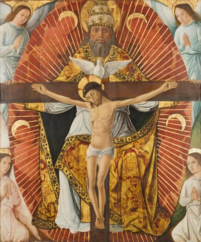 Treenigheten, ca 1460 (olja på trä) av Laurent Girardin