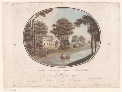 Utsikt över Ranston i Dorsetshire Ranston i Dorsethshire La Seigneurie de Jh Ryves Ecuyer. (titel på objekt) Jardins Anglais (serietitel på objekt) English Gardens (serietitel) av Laurent Guyot