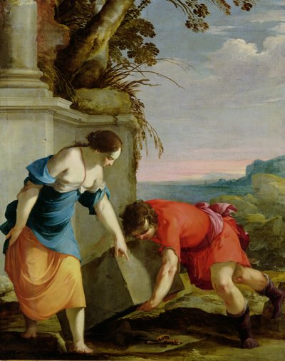 Theseus finner sin fars svärd, 1634 av Laurent de la Hyre
