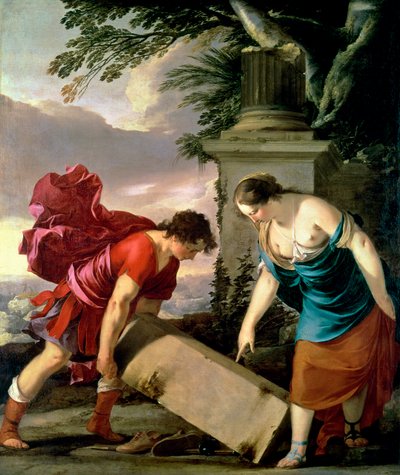 Theseus och hans moder Aethra, ca 1635-36 av Laurent de la Hyre