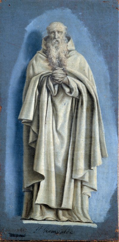 Saint Romuald ber Målning med camaieu på duk av Laurent de La Hyre (1606-1656) 1600-talets sön. 0,36 x 0,18 m Paris. Louvren av Laurent de la Hyre