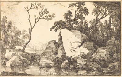 En stenig damm av Laurent de la Hyre