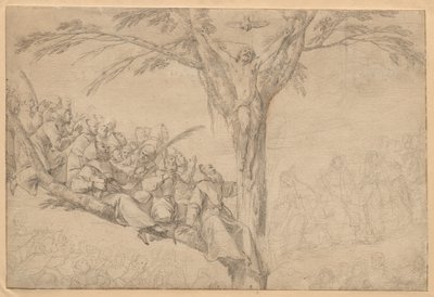 Den korsfäste Kristus som livets träd med munkar och nunnor, ca. 1639. av Laurent de la Hyre