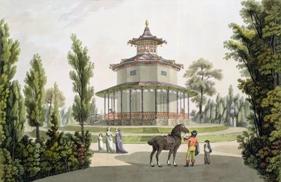 Utsikt över det kinesiska sommarhuset, Palace of Lichtenstein vid Eisgrub, graverad av Johann Ziegler (c.1750-c.1812), 1792 av Laurenz Janscha