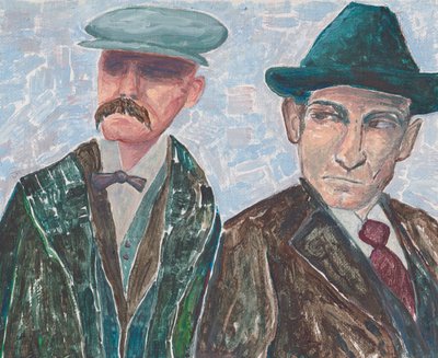 Sacco  Vanzetti, ca 2019 (akryl på canvasplatta) av Laurie Michaels