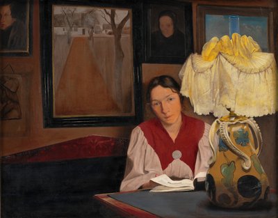 Konstnärens fru av Lamplight, 1898. av Laurits Andersen Ring