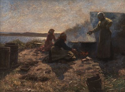 Kokande tågolja på Nymindegab, Jylland av Laurits Regner Tuxen