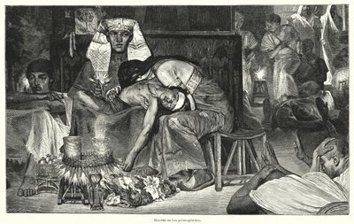 Den förstföddes död: den sista av Egyptens tio plågor (litho) av Lawrence (after) Alma Tadema
