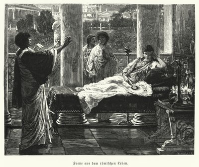 Scen från livet i antikens Rom (gravyr) av Lawrence (after) Alma Tadema