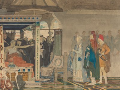 Fredegonda vid Praetextatus dödsbädd av Lawrence Alma Tadema