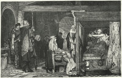 Drottning Fredegund vid biskop Praetextatus dödsbädd, 586 av Lawrence Alma Tadema