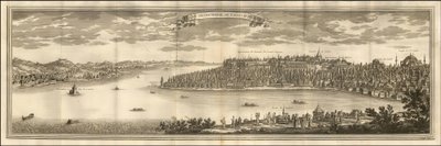 1711 års illustration - Vy över den stora serrailen i Konstantinopel av Le Blond