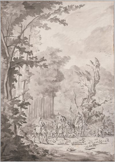 En jaktfest i Marly, sent 1600-tal eller tidigt 1700-tal. av Le Vieux Jean Baptiste Martin