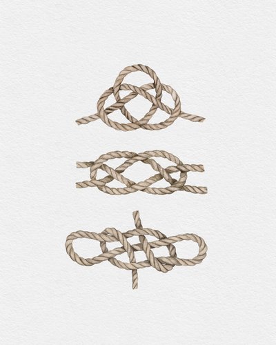 Sailor Knots, ca 2019 (blandteknik) av Leah Straatsma
