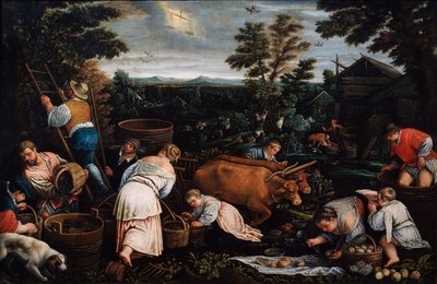 September från serien Årstiderna, sent 1500-tal eller tidigt 1600-tal av Leandro Bassano