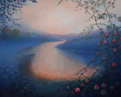 Bramble Roses, 2025 (olja på duk) av Lee Campbell