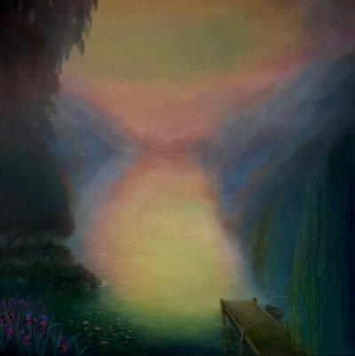 Elysian Willows, 2025 (olja på duk) av Lee Campbell