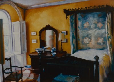 Guldrum 2002 (olja på panel) Gult sovrum av Lee Campbell