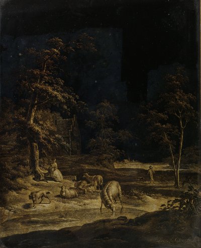 Herdinna med får av Leendert Overbeek