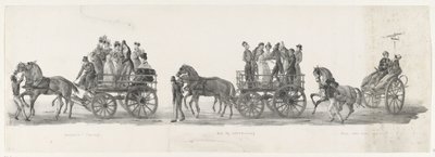 Inbjudan till konsert, balen och berusade studenter, 1835 Inbjudningskonsert / Bal på Inteekening / Deus nobis haec otia fecit (titel på objekt) De enskilda föreställningarna som de uppstigningar innehas av H.H. Studenter vid Leidsche Hoogeschoo av Leendert Springer (I)