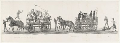 Fem fakulteter och en offentlig befordran, 1835 Symbolisk representation av de fem fakulteterna / Offentlig främjande (titel på objekt) De enskilda föreställningarna som de uppstigningar innehas av H.H. Elever vid Leidsche Hoogeschool den 9 februari: 1 av Leendert Springer (I)
